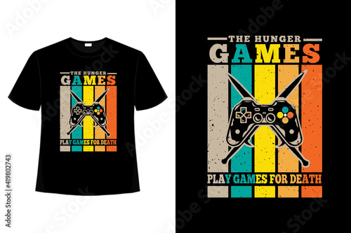 T-shirt games hunger play retro style