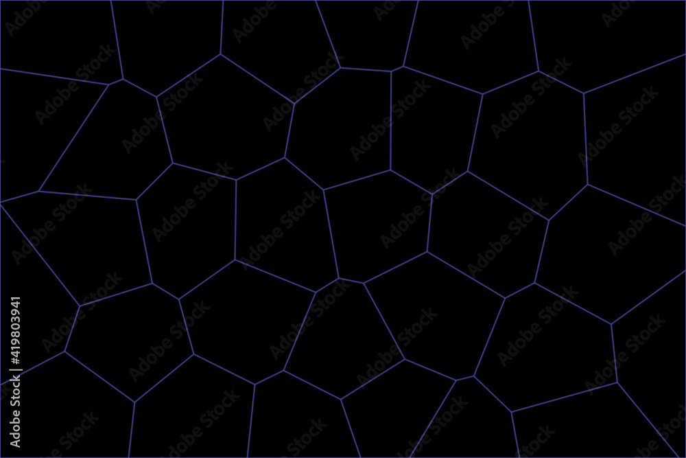 pattern with hexagons. abstract background with hexagons. abstract background with code. Stylish web image for creative design of layout. Black backdrop and light purple pattern. Cool simple art deco