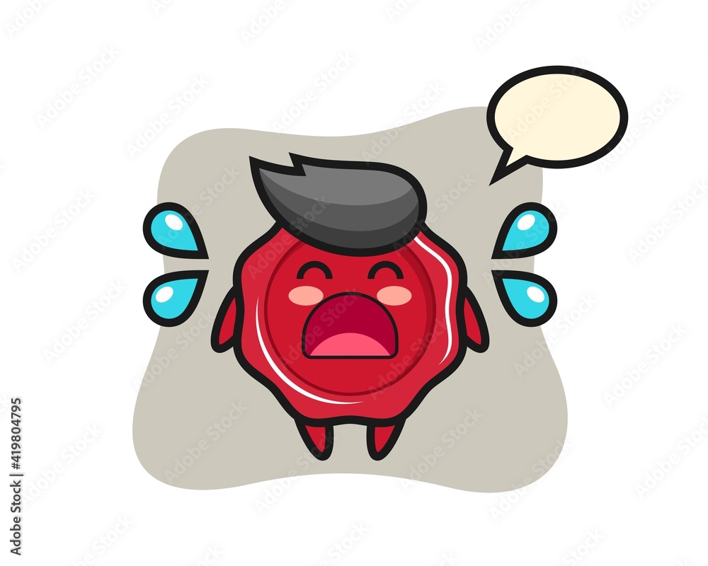 Obraz premium Sealing wax cartoon illustration with crying gesture