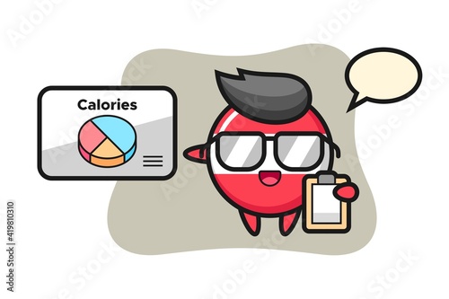 Illustration of austria flag badge mascot as a dietitian