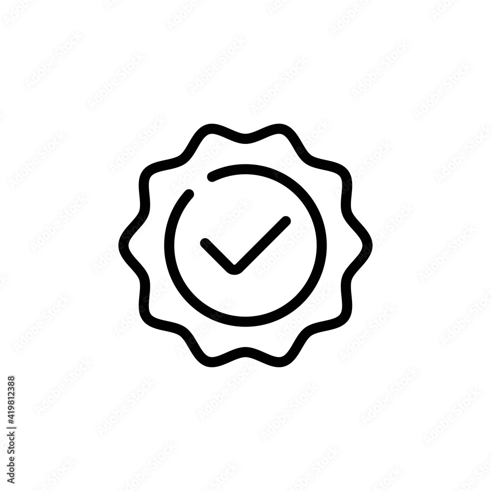 Quality or approved medal with tick and hand like. Guaranty certificate medal with approved check Quality or approved medal with tick and hand like. Guaranty certificate medal with approved check