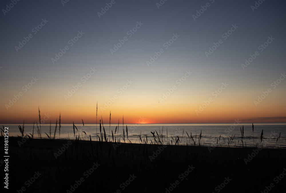 Sunset at Baltic Sea. Travel Latvia