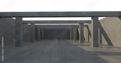 Post-and-lintel system concrete 3d image