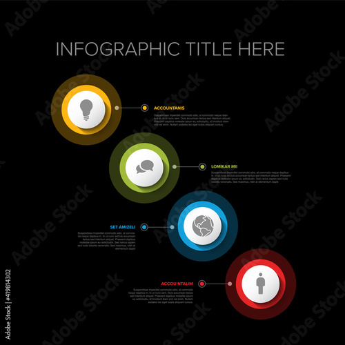Multipurpose Infographic template with four elements 5 from 6