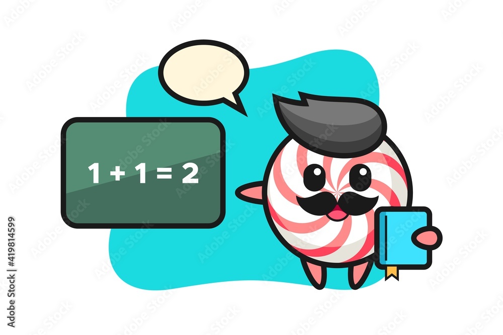 Illustration of candy character as a teacher