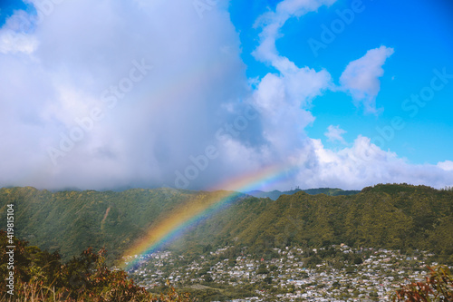 Rainbow over Manoa valley Honolulu Oahu Hawaii | Nature Landscape Travel