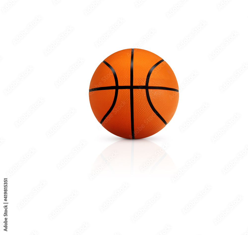 Basketball ball over white background.