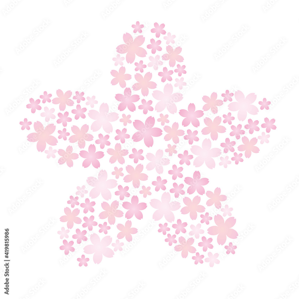 桜いっぱいの桜イラストピンク