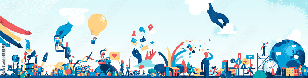 Fototapeta premium Società dell'Innovazione e della Comunicazione