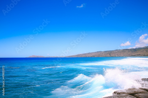 Big waves at China Walls, Koko Kai Beach Mini Park , Honolulu, Oahu, Hawaii | Sea Nature Landscape Travel
