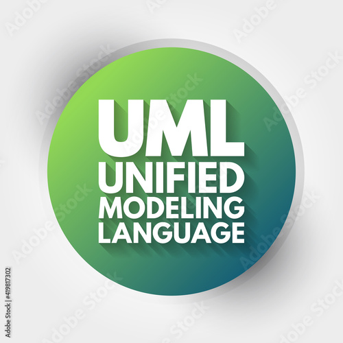 UML - Unified Modeling Language acronym, technology concept background