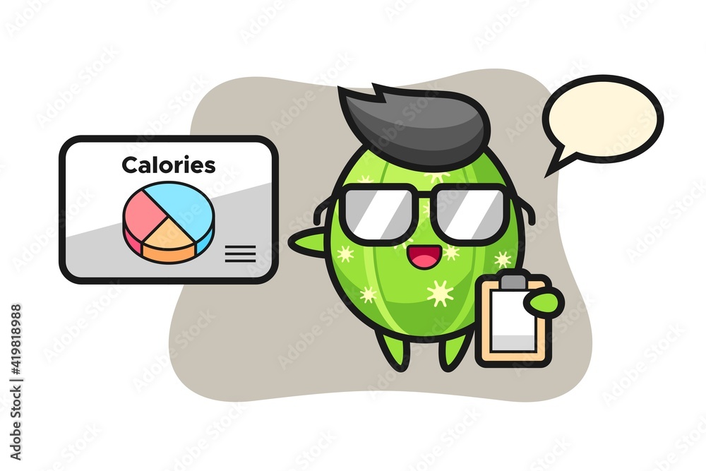 Illustration of cactus mascot as a dietitian Illustration of cactus mascot as a dietitian