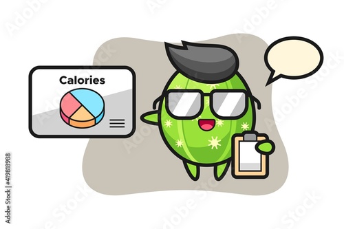 Illustration of cactus mascot as a dietitian