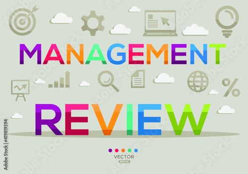 Creative (management review) Banner Word with Icon ,Vector illustration.