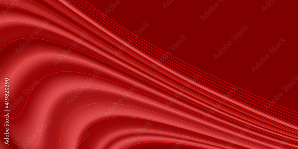 Vector abstract red wavy background. Curve flow motion. Red vector Template Abstract background with curves lines and shadow. For flyer, brochure, booklet and websites design Vector abstract red wavy background. Curve flow motion. Red vector Template Abstract background with curves lines and shadow. For flyer, brochure, booklet and websites design