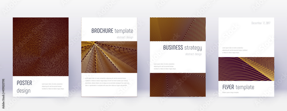 Geometric cover design template set. Orange abstra