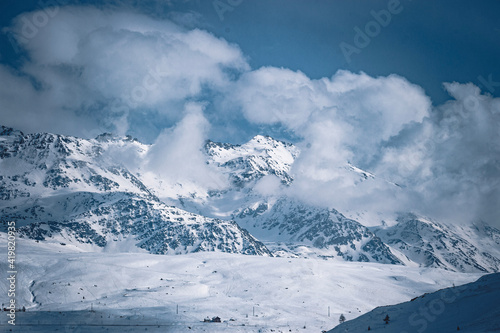 snow covered mountains