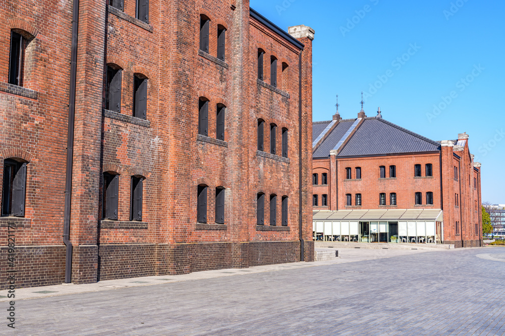 Fototapeta premium Yokohama Red Brick Warehouse at Minato Mirai 21 in Yokohama, Japan.