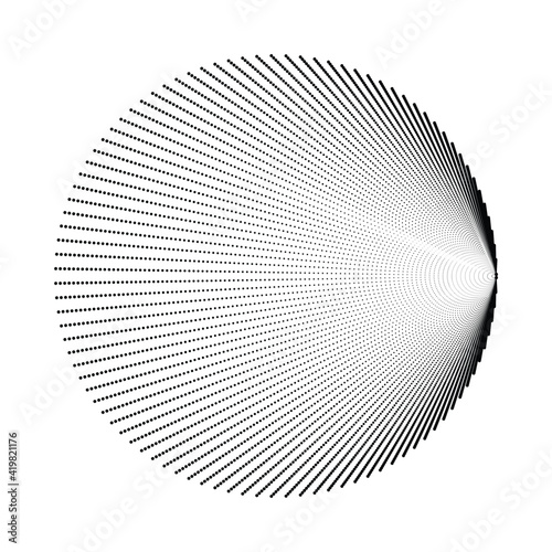Halftone dots in circle form. round logo . vector dotted frame . design element