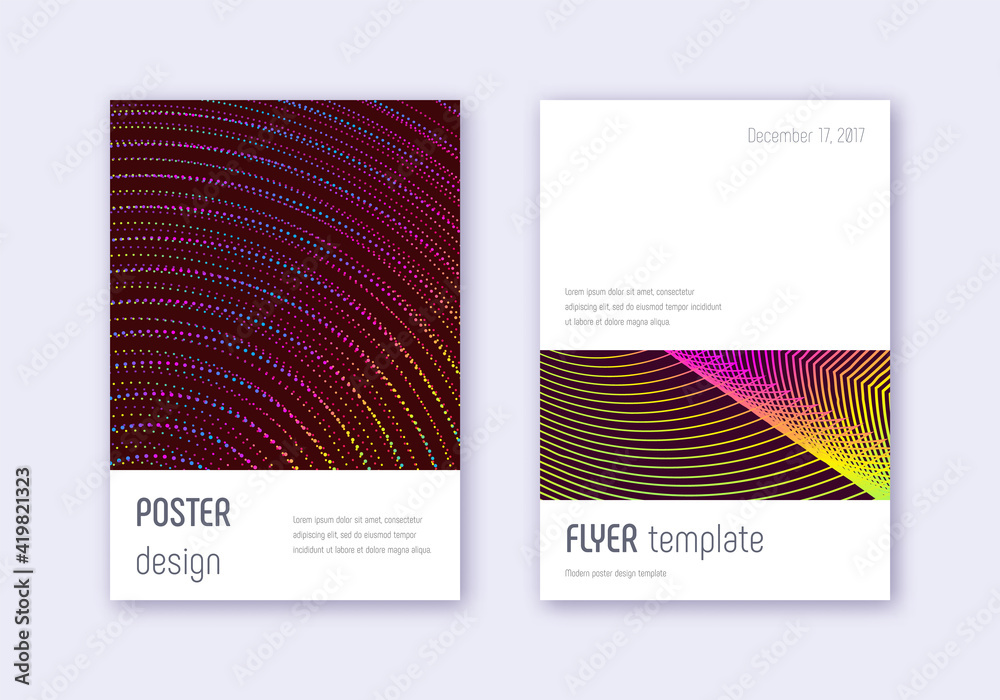 Fototapeta premium Minimalistic cover design template set. Rainbow ab