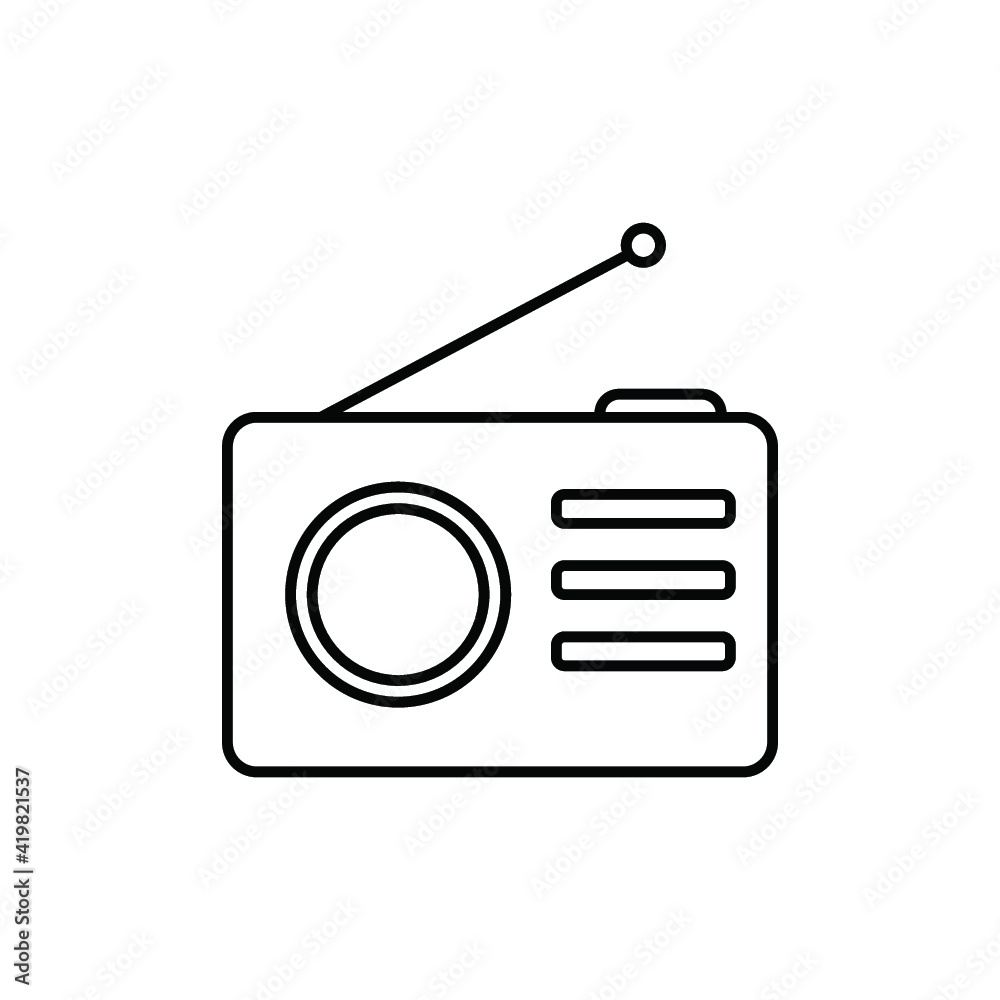 Radio icon simple design. Radio logo template illustration Radio icon simple design. Radio logo template illustration
