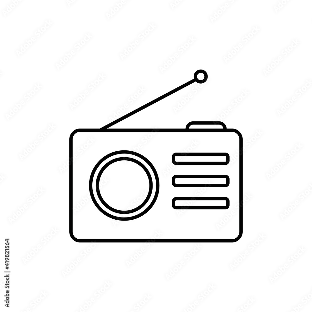 Radio icon simple design. Radio logo template illustration Radio icon simple design. Radio logo template illustration