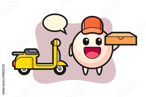 Character illustration of pearl as a pizza deliveryman