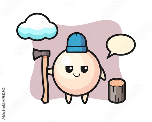 Character cartoon of pearl as a woodcutter