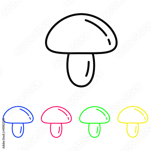 Mushroom icon flat style illustration