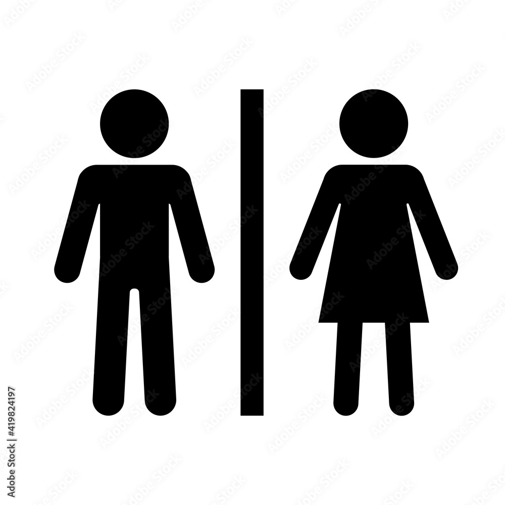 Male Female icons. Public bathroom symbols. Gender signs. Stock Vector Adobe Stock