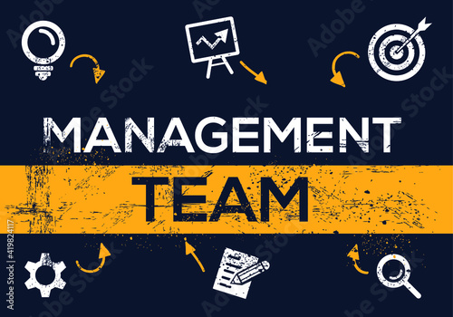 Creative (management team) Banner Word with Icon ,Vector illustration.