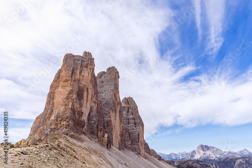 Famous Tre Cime di Lavaredo. Tre Cime Natural Park. South Tyrol, Italy © Artem