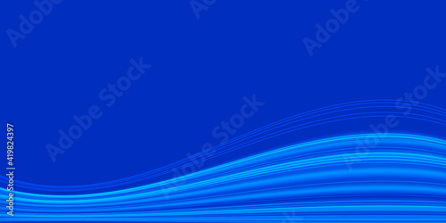 Abstract Blue Wave on Background. Vector Illustration