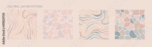 neutral abstract brown nude safari animal texture background. beige earthy color stiped pattern for beauty, fashion, spa content