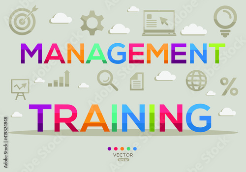 Creative (management training) Banner Word with Icon ,Vector illustration.