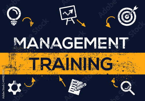 Creative (management training) Banner Word with Icon ,Vector illustration.