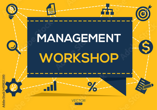 Creative (management workshop) Banner Word with Icon ,Vector illustration.