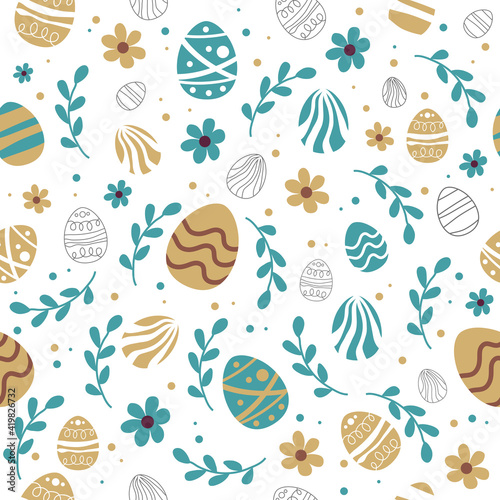 Happy easter. Seamless background for the holiday. Easter elements. Spring, a religious holiday. Easter poster and banner template for Easter. Template for promotion.
