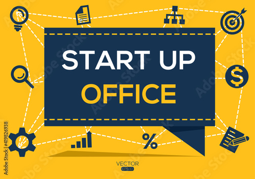 Creative (start up office) Banner Word with Icon ,Vector illustration.