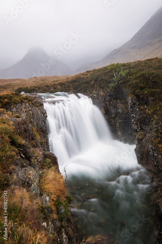 The Fairy Pools during rainy time  Glen Brittle  Skye  Scotland.