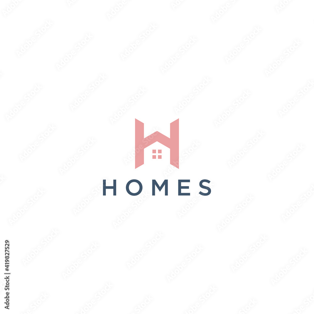 Initial letter H home house logo design. Vector illustration of H ...
