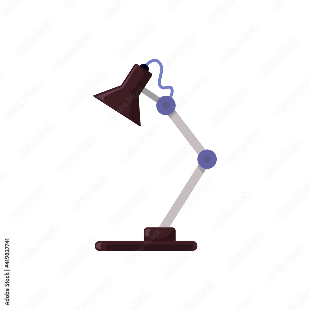Flat desk lamp isolated on white background. Electric table lamp Flat desk lamp isolated on white background. Electric table lamp
