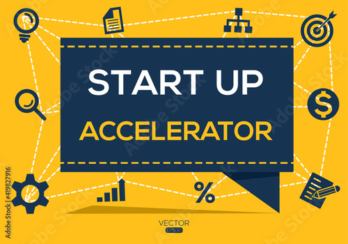 Creative (startup accelerator) Banner Word with Icon ,Vector illustration.