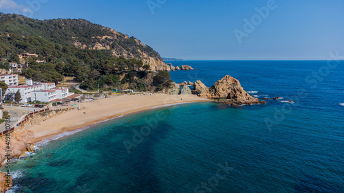 Aerial view of tossa de mar beach