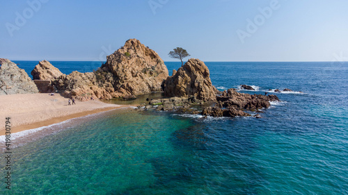 nice landscape of rocks and sea Tossa de Mar Spain © Adria B