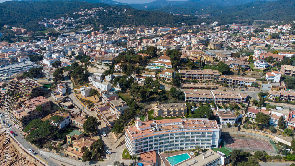 aerial view of the city tossa de mar