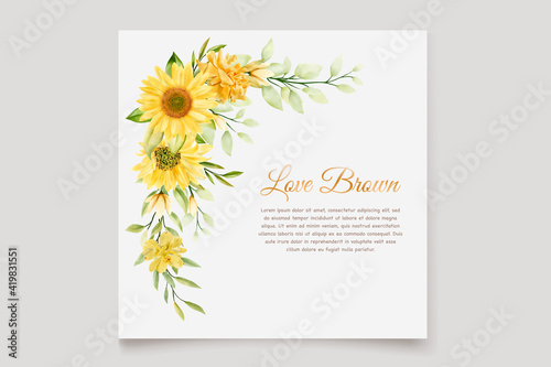 beautiful sunflower invitation card set