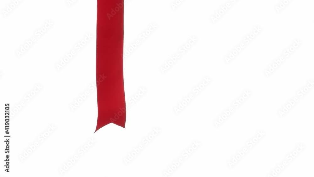Red ribbon on white background Red ribbon on white background