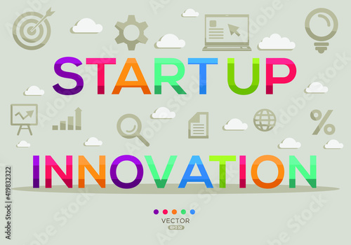 Creative (startup innovation) Banner Word with Icon ,Vector illustration.
