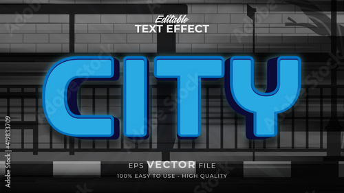 Editable text style effect - cit blue text style theme